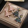 Модные Серьги-гвоздики Christmas Tree Zircon Crystal Star Серебристого Цвета Рождественские Подарок для Женщин Вечеринки Горячая Распродажа