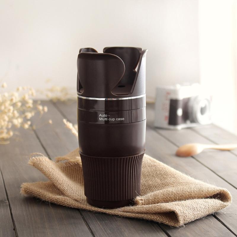 360° Rotating Car Beverage Rack with Key Storage Multipurpose Car Bottle Mount