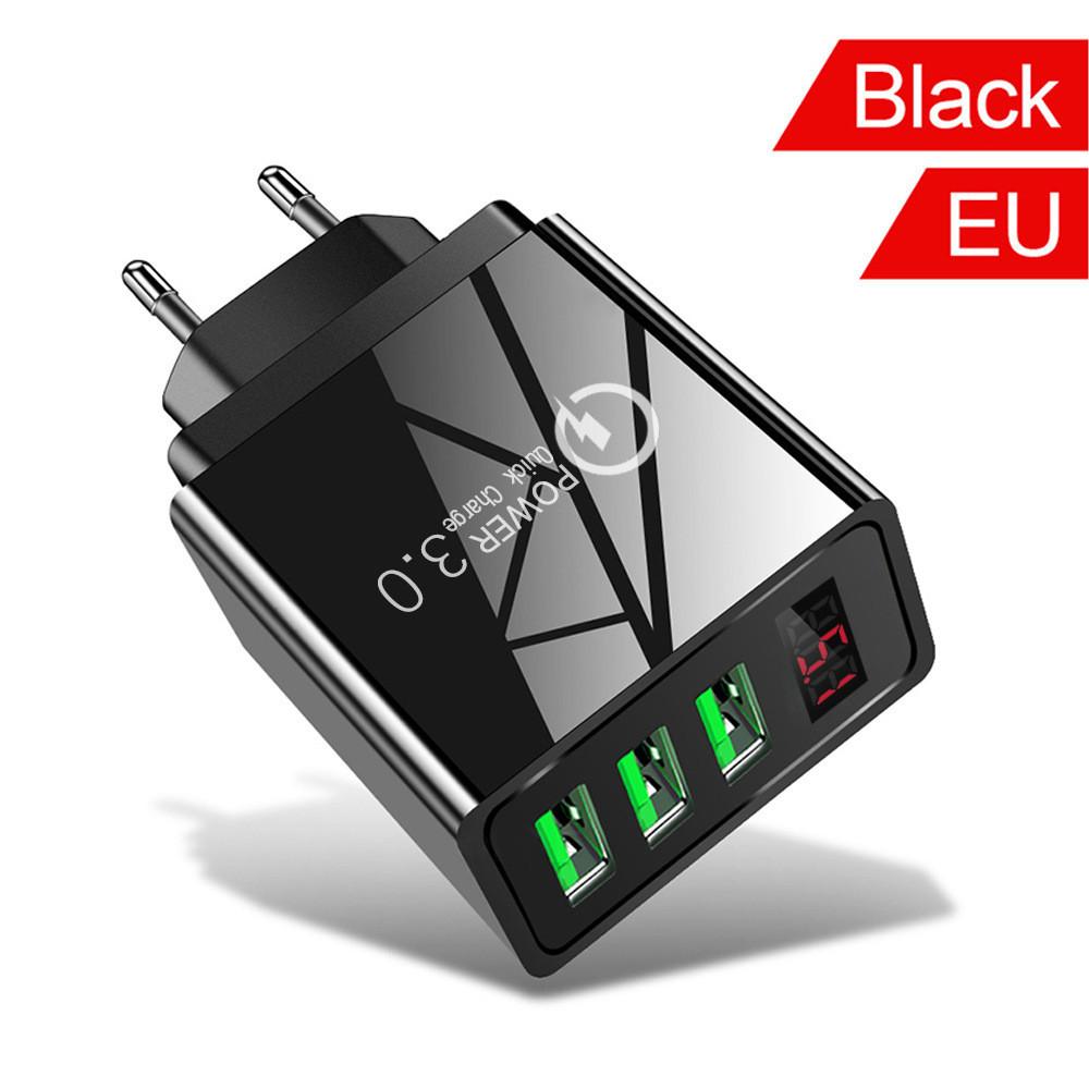 3 USB Цифровой Дисплей Быстрое Зарядное Устройство 5V3A Многофункциональный Адаптер Дорожное Зарядное Устройство
