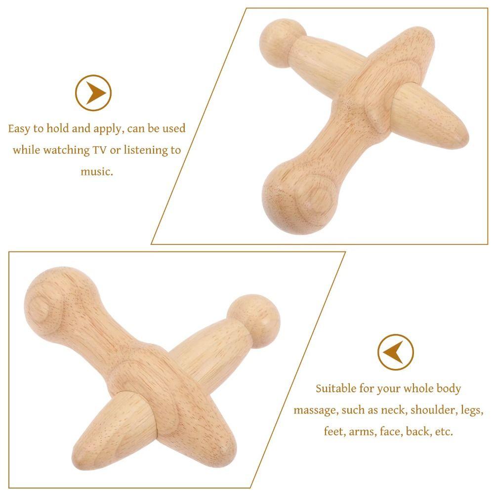 Handheld Wood Massage Roller Wood Trigger Point Massager Lymphatic Drainage