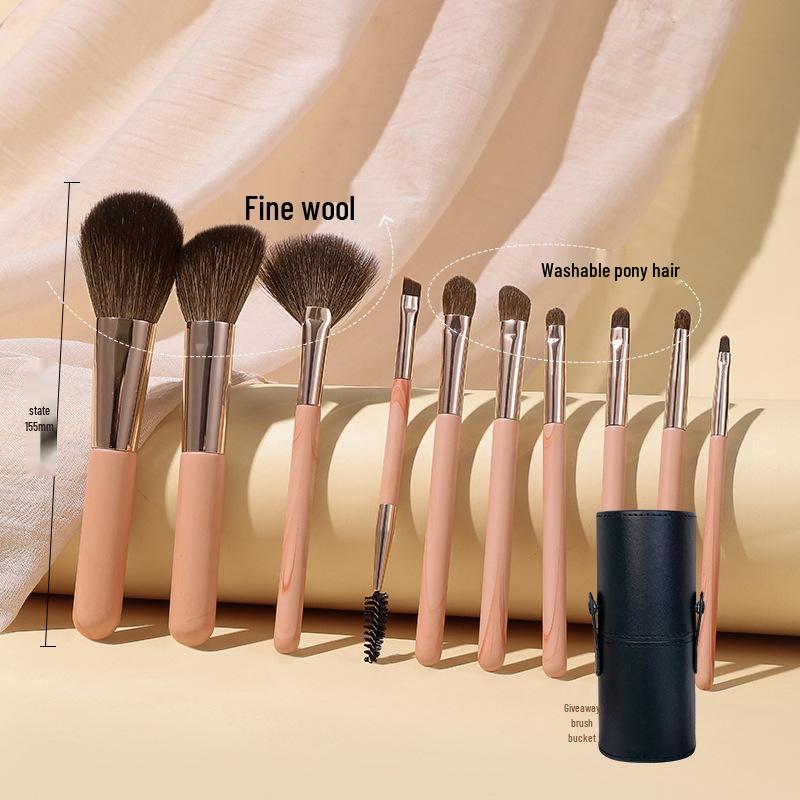 Portable Mini Animal Hair Makeup Brush Set - Soft Brushes for Eyeshadow, Powder, and Blush - Perfect for Beginners