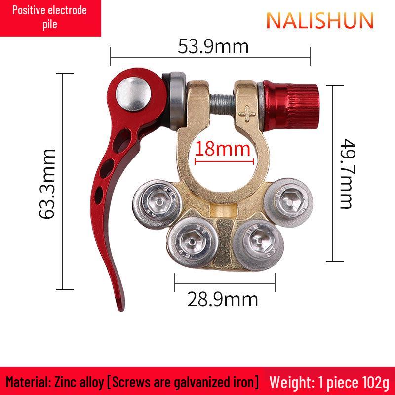 New Thickened Battery Terminal Post Brass Clamp Connector