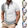 Новая летняя мужская рубашка-поло с короткими рукавами и 3D-принтом в полоску на пуговицах, вафельная футболка, мужские топы
