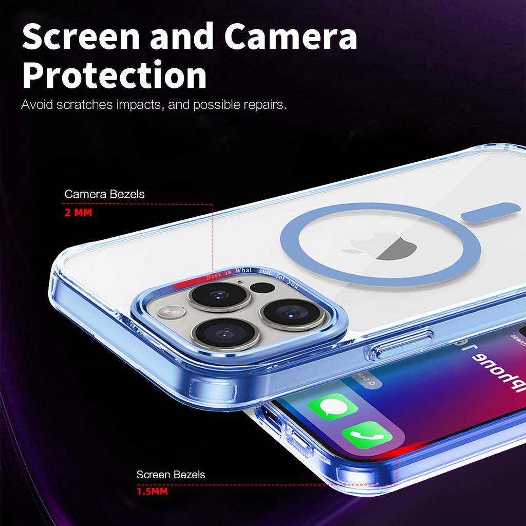 Чехол для iPhone 16 Pro Max, совместимый с MagSafe, прозрачная накладка для телефона из ТПУ+ПК
