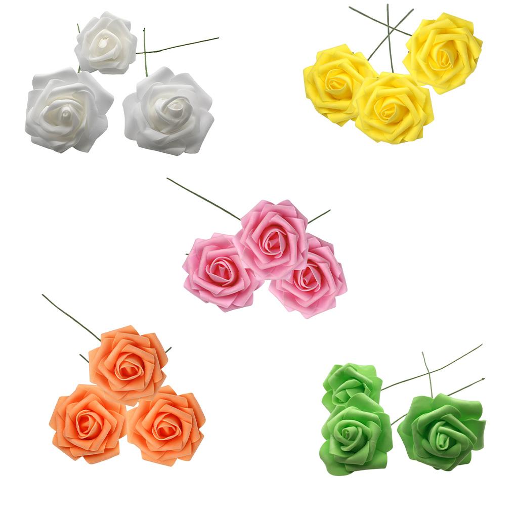 50 шт. Портативные реалистичные искусственные цветы для дома, офиса, отеля, для помещений, улицы, свадьбы, многоразовые имитационные розы