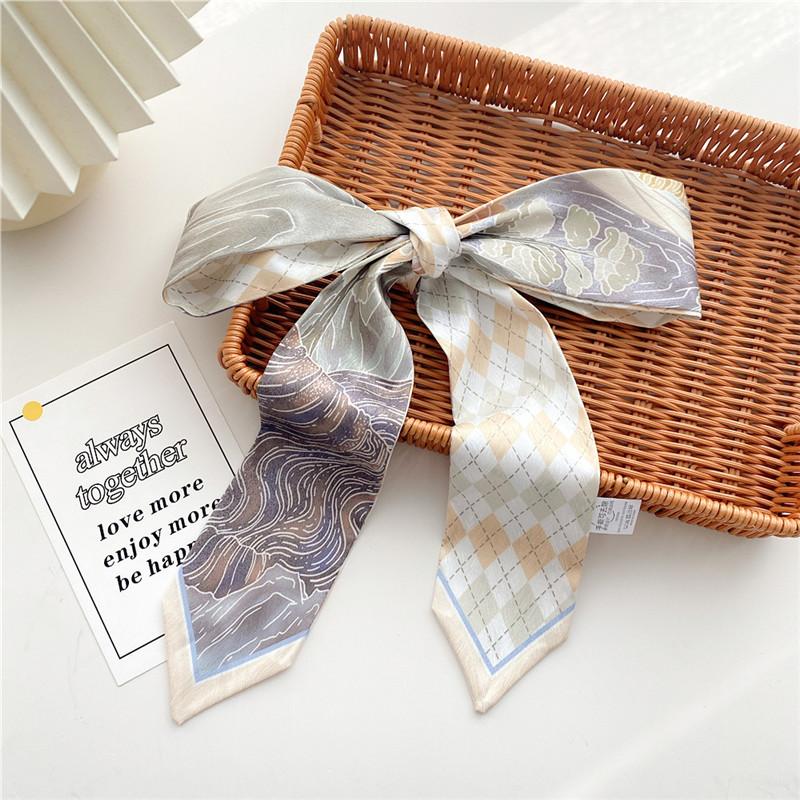 Thin Narrow Long Scarf Spring Autumn Bag Waist Belt Ribbon Hair Tie Scrunchies Headband Scarves Neck Wraps Neckerchief Headscarf