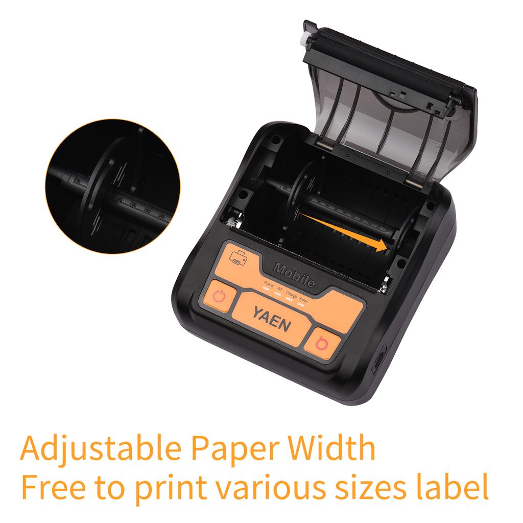 Portable BT Label Maker Wireless 80mm Thermal Receipt Printer BT Connection Use with APP Compatible