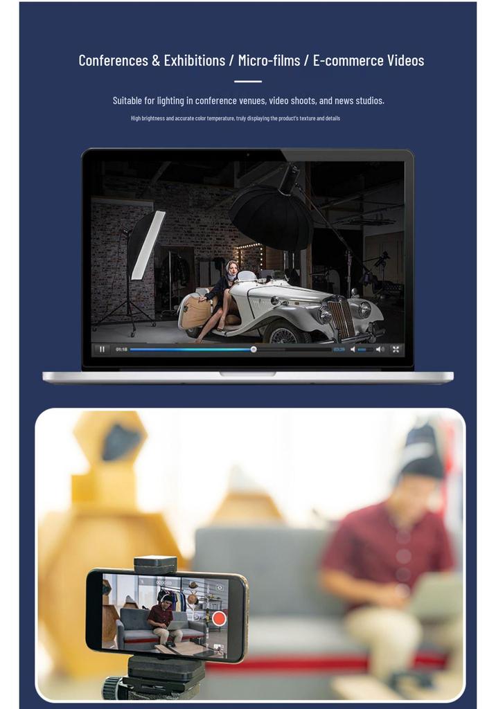 Yingbang Y300D/Y300S Video Fill Light with Honeycomb Grid Cover