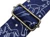 Spice Note Guitar Strap, PP50 Series Dinosaur, Polypropylene Fabric, Denim-Style Print, Made In Japan, Length 820mm-1450mm, Blue, ES-PP50DSPBLU