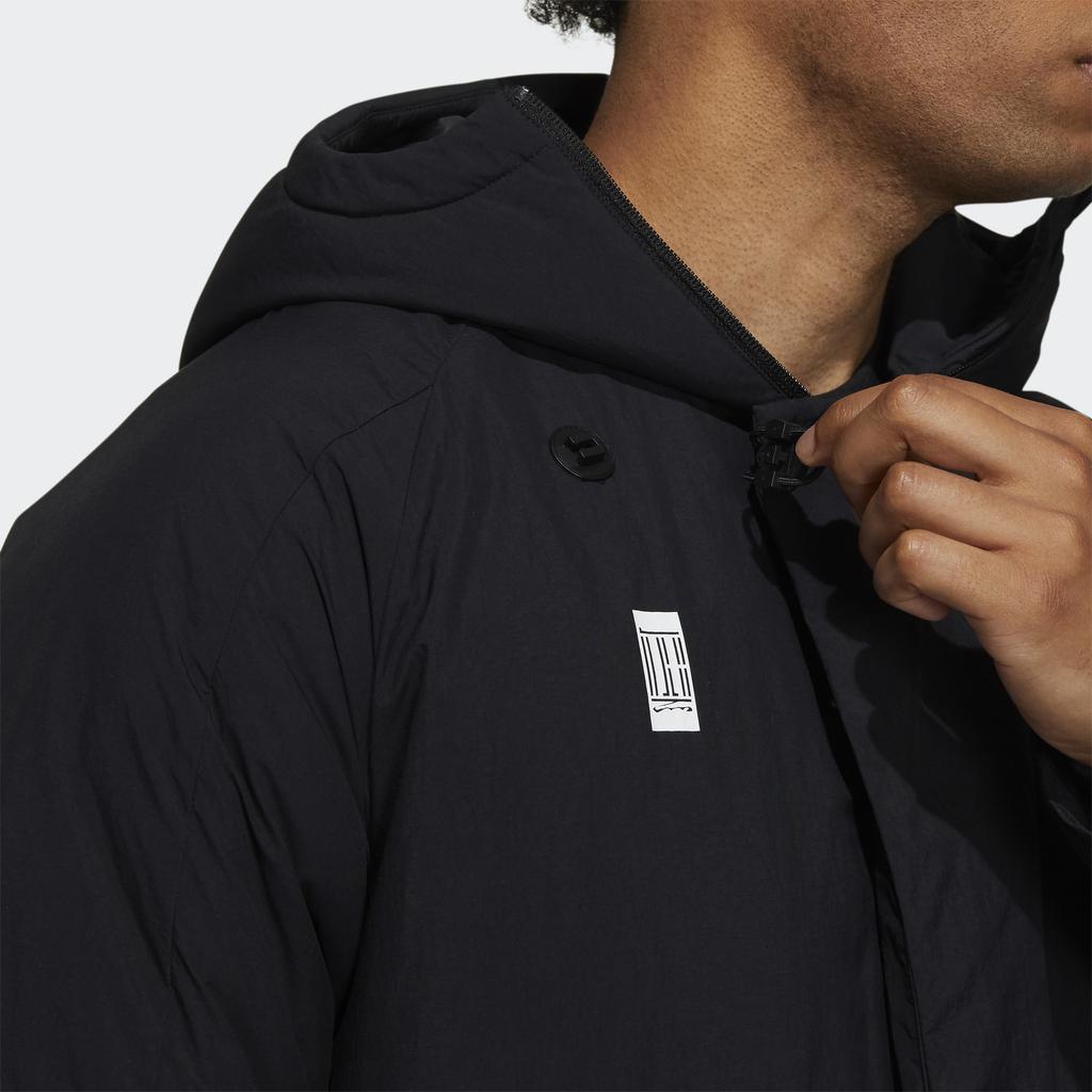 Adidas Wuji Down Jacket Winter Warm Mid-Length Hooded Outerwear Men Outerwear Black H23102