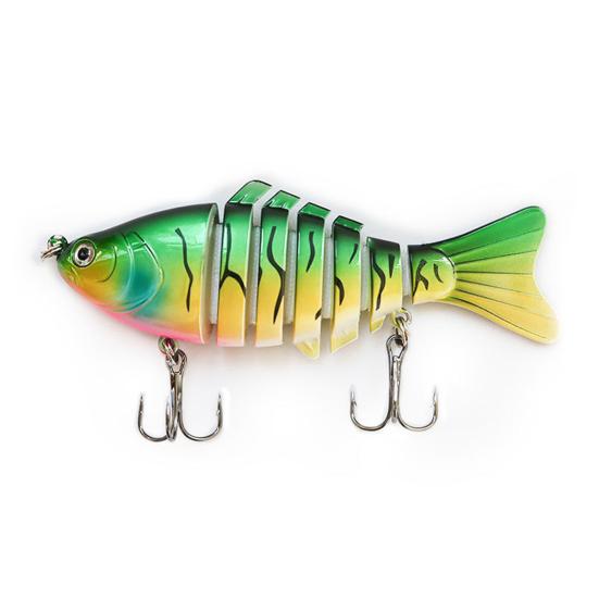 10CM/15.5G Multi-Jointed Fishing Lure with Hooks Realistic 7-Section Swimbait Bionic Hard Artificial Bait Freshwater Saltwater Fishing Accessories