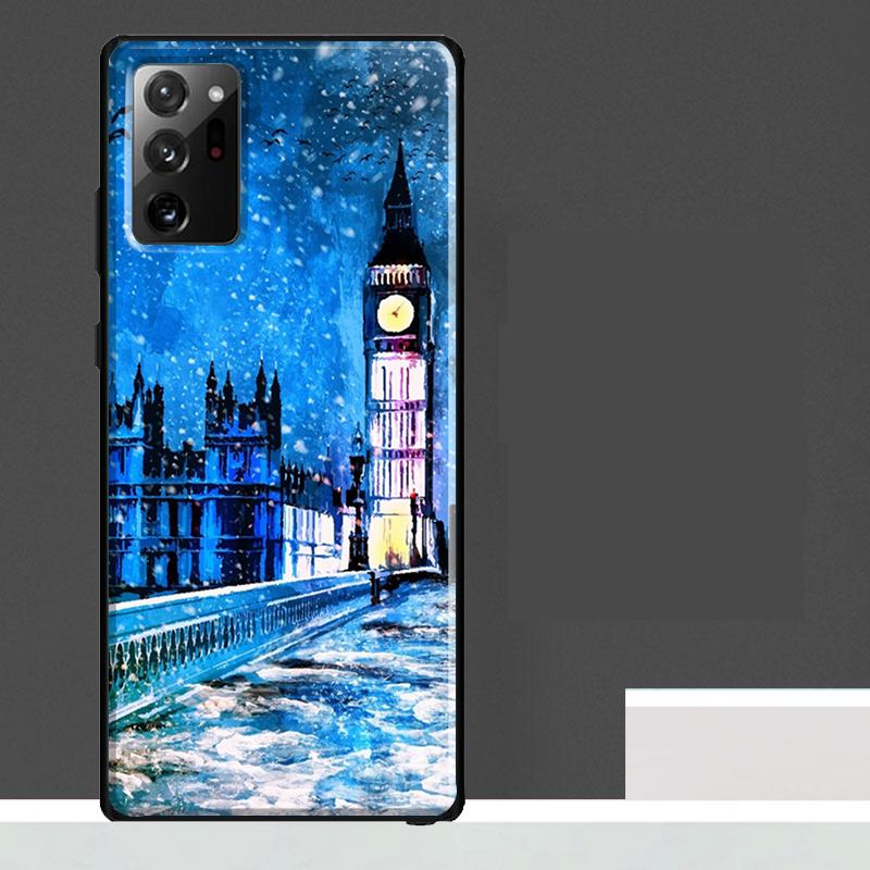 Ретро Зимний Снежный Лондон Чехол Для Samsung Galaxy S23 S24 S25 Ultra S9 S10 S20 S21 S22 Plus S23 FE S25 FE Чехол Для Телефона