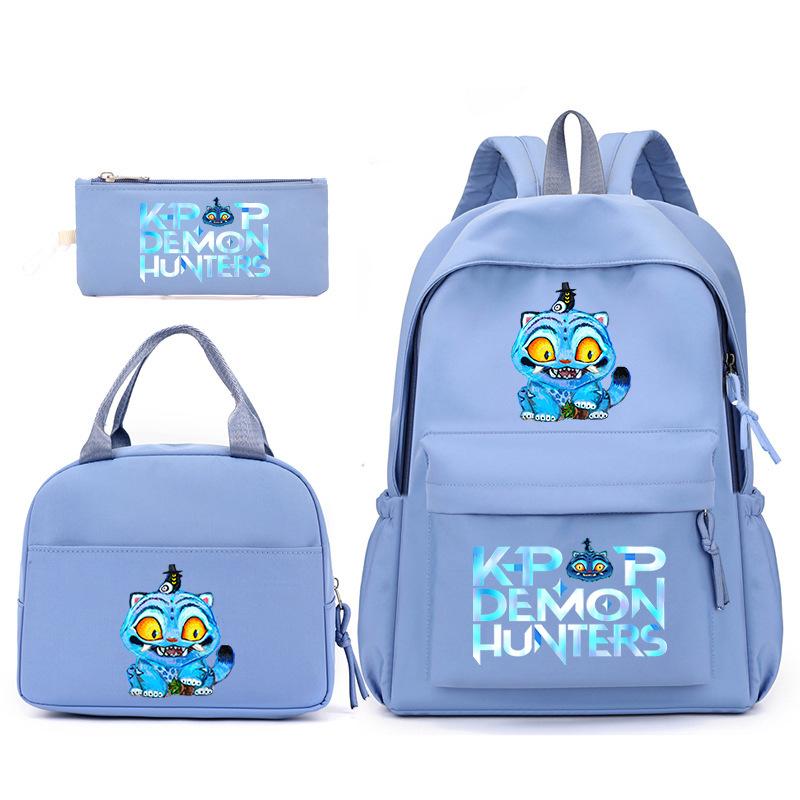 Kpop Korean Version Peripheral Printing Backpack Lunch Bag Casual Pencil Bag Primary And Secondary School Student Schoolbag Set