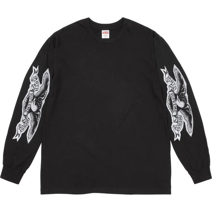 Supreme ANTIHERO Футболка с длинным рукавом Eagle Черная