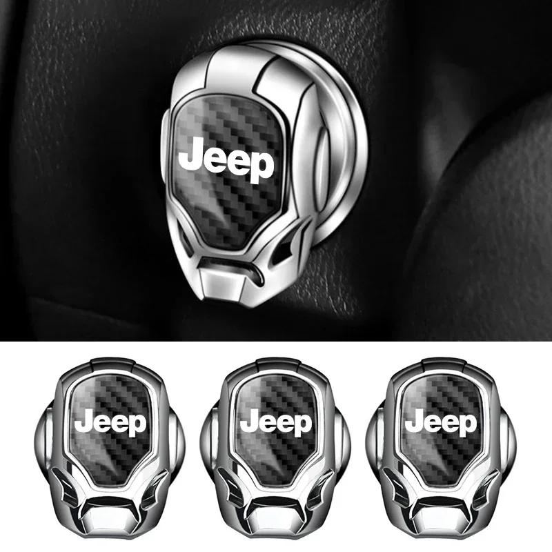 1PCS Car One Click Start Button Cover Decoration Car Interior Decoration For Jeep Wrangler Cherokee Renegade Gladiator