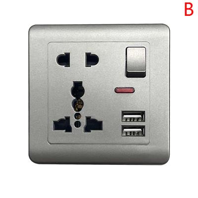 Стандартная розетка Usb ЕС, серая встроенная настенная розетка