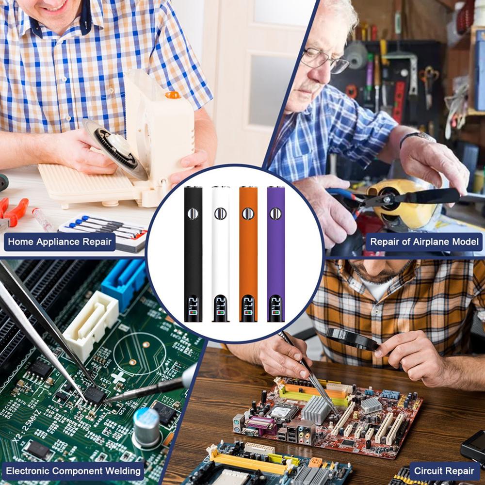 510 Thread Mini Soldering Iron Kit 3 Gear Регулируемое напряжение 650mAh Battery Cart Pen Smart Power Pen Набор сварочных инструментов Pen