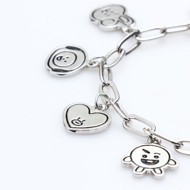 BT21 мультяшный милый браслет креативный Каваи унисекс парный matching металлический браслет аксессуар аниме товары поддержка подарок