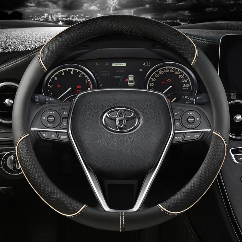 Чехол на руль автомобиля кожа 38 см для Toyota Corolla Fortuner Sequoia Auris Avensis YARIS Vios Celica 86 Rav4 4Runner C-HR