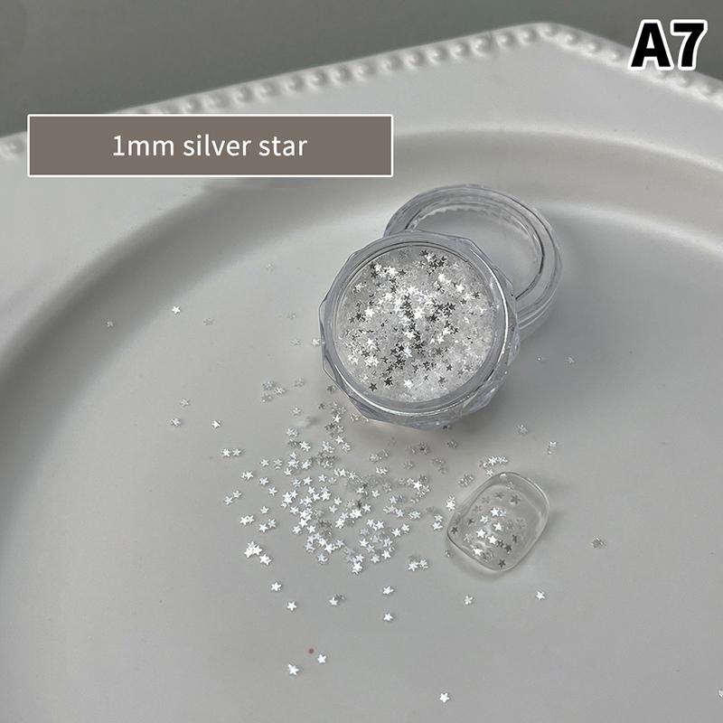 Mini Sparkling Heart Star Nail Glitter Sparkling Pentagram Nail Decoration Nail Salon Design Accessories DIY Nail Art Design