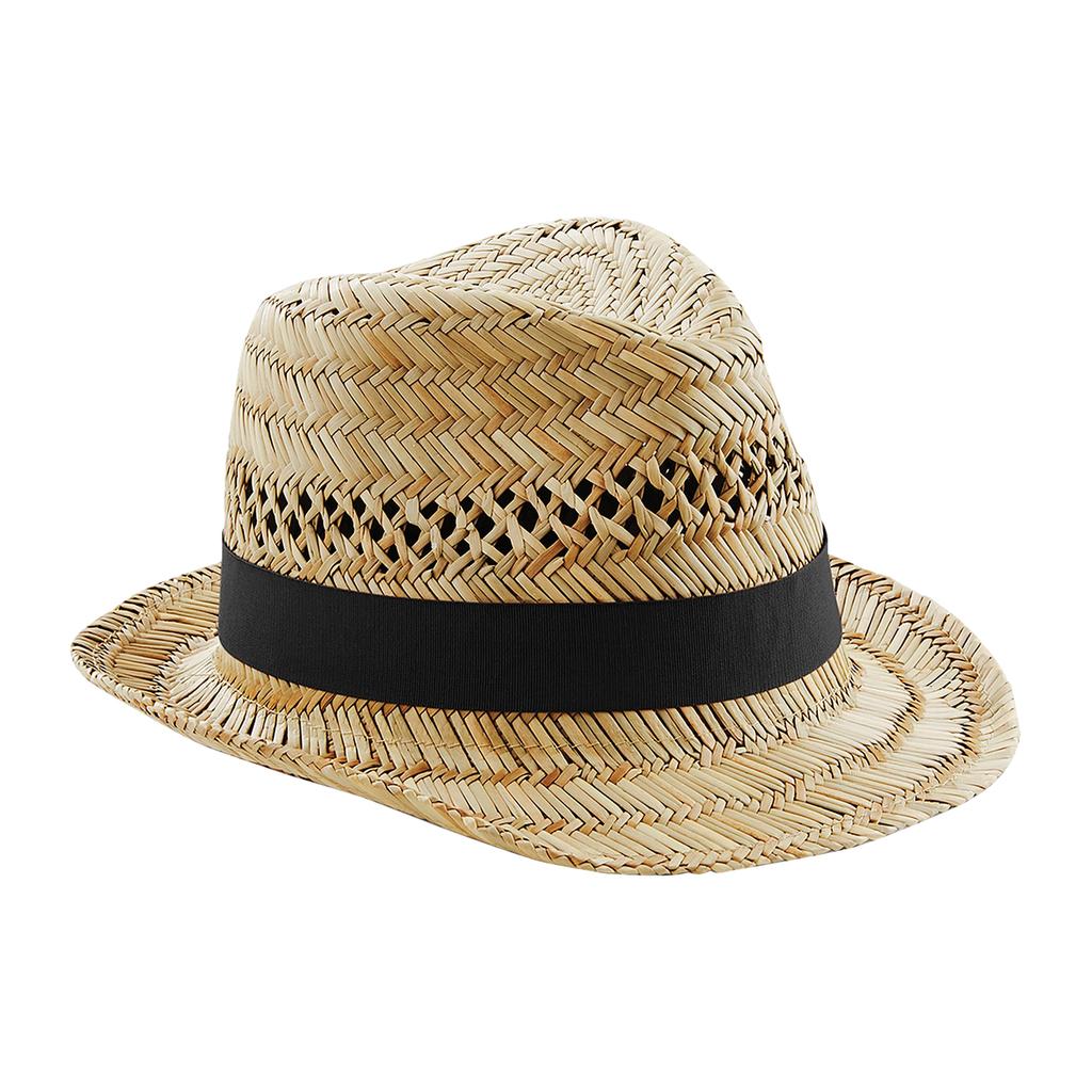 Beechfield Unisex Straw Summer Trilby Hat