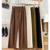 Corduroy Wide-legged Pants Women Winter Thickened High-waisted Loose Thin Drag Ground Hundred Straight Casual Long Plus Size