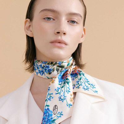 AVVINA PELLE Le Jardin Long Twilly Silk Scarf - Multi