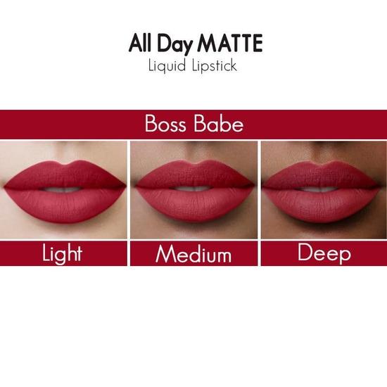 Nykaa All Day Matte Waterproof, Transfer Proof, Mask Proof, 12H Liquid Lipstick - Boss Babe