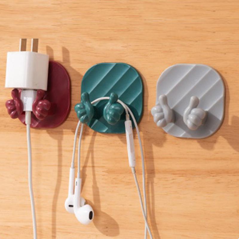 1/2SETS Крючок для вилки без дырокола Креативный самоклеящийся крючок для хранения кабеля для передачи данных Крючок для кухонных гаджетов