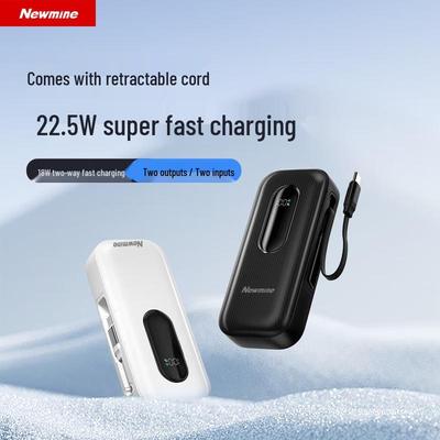 Power Bank Newmine AL35 на 10000 мАч со встроенным кабелем