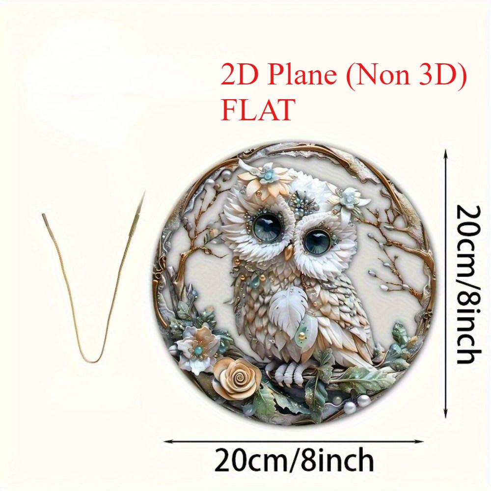 2D Плоский Акриловый Круглый Настенный Арт Капризный Сова Ловец Солнца - Идеально для Гостиной, Спальни, Кухни - Подарок для Друзей, Декоративная Подвеска