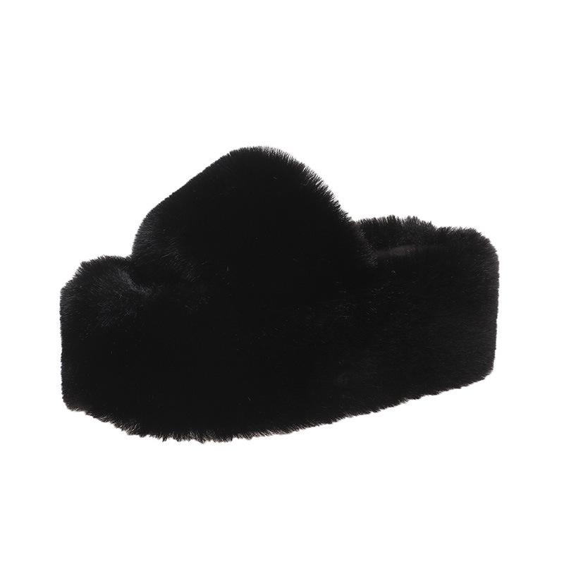 Home Furry Fur Slides Plush Slippers Fluffy Flip Flops Luxury Slip On Platform Women Fashion Shoe 2024 Zapato De Mujer Designer