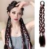 1PCS Synthetic Band Braided Elastic Ponytail Hair Extensions Long Straight Box Braids Wig For Women Cosplay Party Wear