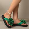 New Summer Fashion Outerwear Flat Heel Thick Sole Platform Sandals Korean Style Flower Beach Women's Slippers