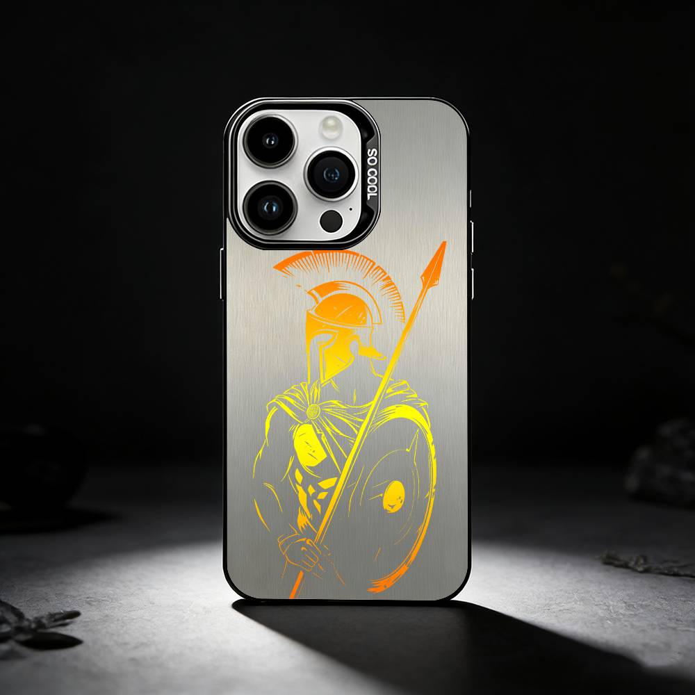 Spartan Cool Phone Case For iPhone 17,16,15,14,13,12,11 Plus,Pro Max,XS,Colored silver phone case