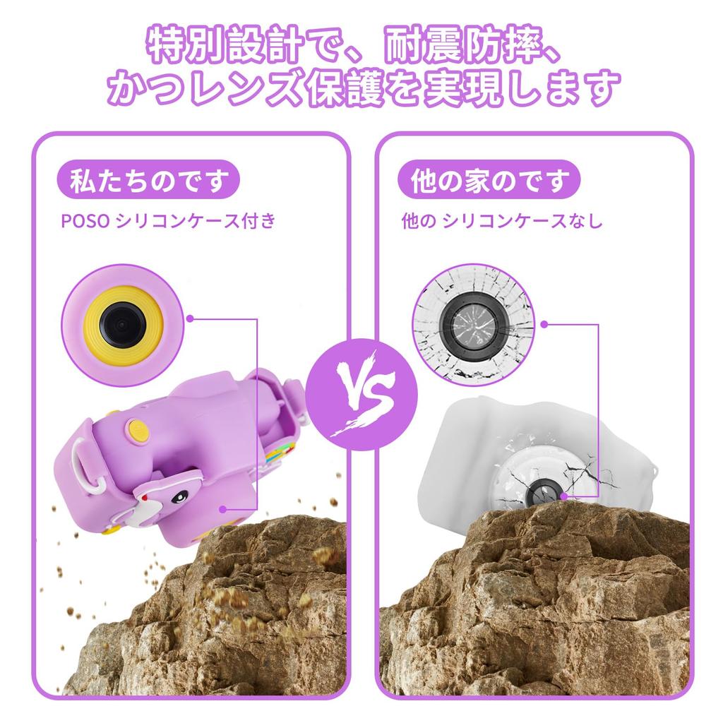 POSO Kids Toy Camera with 1080P HD Recording Selfie IPS 32GB TF 8x Perfect for Ages Girls and Christmas Japanese Instruction Manual Included Camera,