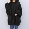 Women Autumn Hooded Drawstring Sweatshirt Coat Long Sleeve Pockets Zipper Placket Mid Length Solid Color Hoodie Outwear