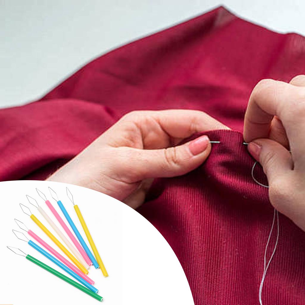 Sewing Threader ABS Cylindrical Colorful Needle Threader Easy To Inser for Knitting Crafting Sewing Accessories