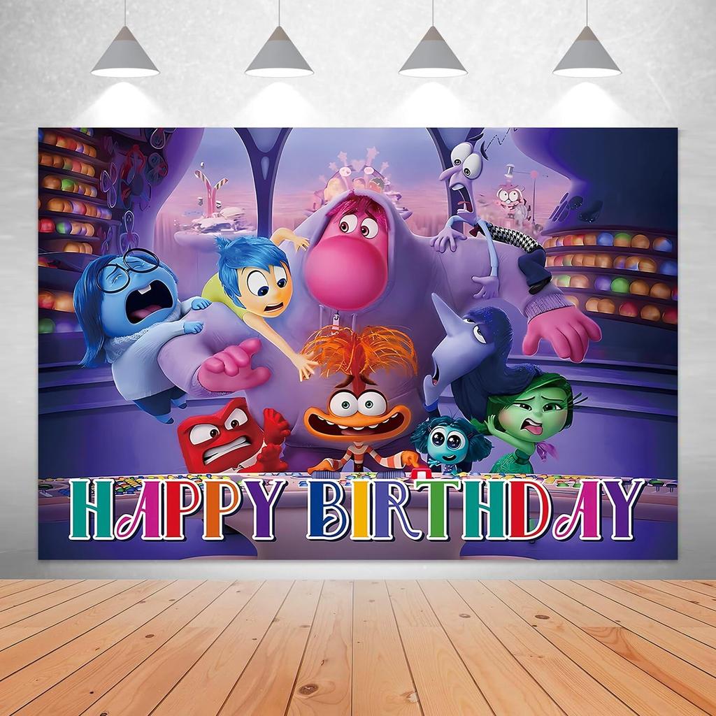 Inside Out Birthday Decorations Tapestry Tablecloth Wall Hanging Photo Backdrop Photography Background Paper Backdrop Photography Happy Birthday