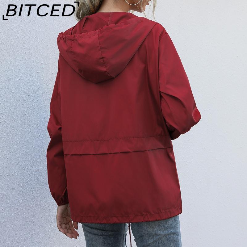 BITCED Women's Zipped Hooded Jacket Lightweight Outdoor Hiking Rainproof Jacket