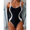 Женский слитный купальник - Высокая эластичность, открытая спина, контрастная талия, шикарные перекрещивающиеся бретели для удобной посадки, гладкая текстура