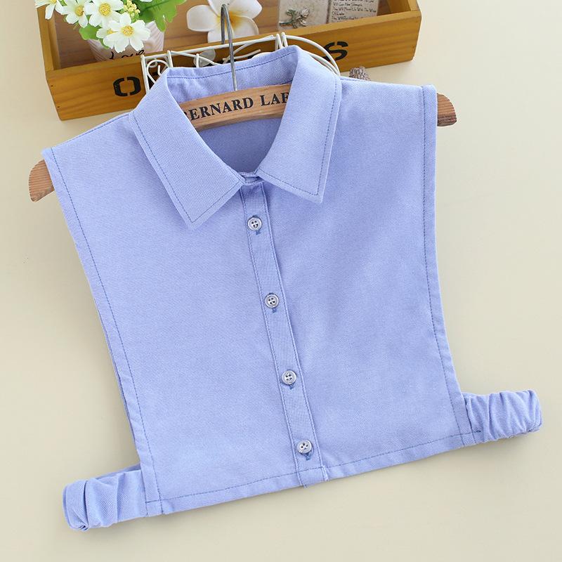 XXL Blue Shirt Removable Half Shirt Detachable Collar for Women and Mens Formal Suits Solid Color Sweater False Collars