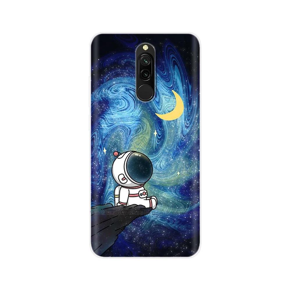 Чехол для Redmi 8 8A Pro, ТПУ Силикон, Ударопрочный, Чехол с Кошкой для Телефона, Для Redmi 8 8A 7 7A redmi7, Прозрачный, Печать, Мягкий