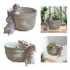 Flower Pot Plant Pot with Bunny Statue Decorative Lovely Multifunctional