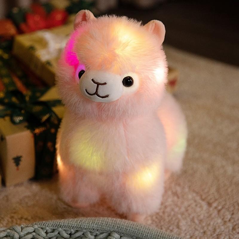 Плюшевая игрушка-фонарик из альпаки с мягким коротким ворсом для детей и коллекционеров