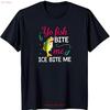 Funny Black T-Shirt with Cartoon Fish & Hook 'Yo Fish Bite Me Ice Bite Me'