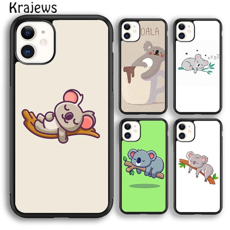 Krajews Animal sleeping koala Soft Phone Case Cover For iPhone 17 Air 16 15 14 plus 11 12 13 pro max coque Shell Fundas