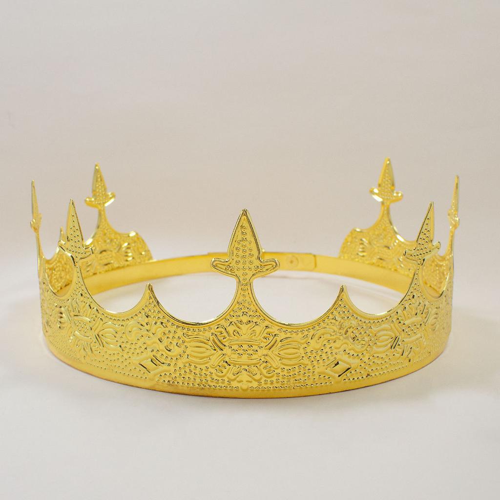 Royal Men's Round Crown Prince Crown Crown Wedding Birthday Ball Party Halloween Decoration Bridal Universal
