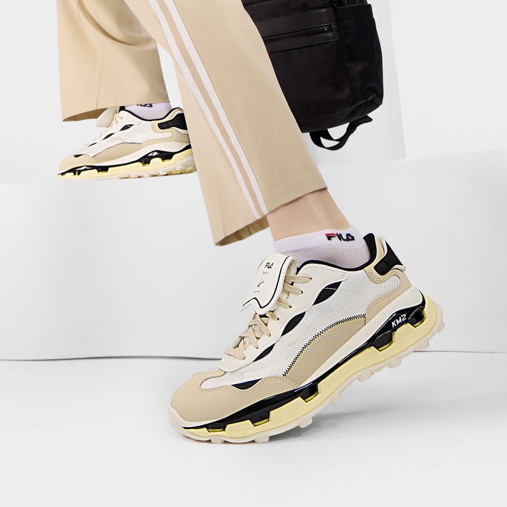 New FILA KM2 Low Top Casual Shoes Men's Early Snow/Beige Yellow F12M433105FPB