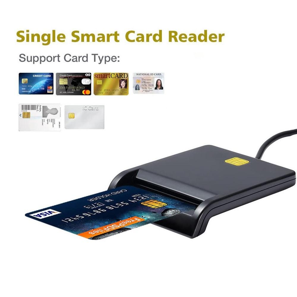 USB 2.0 Smart Chip Card Reader For DOD CAC Common Access-Bank Card-ID For Mac OS